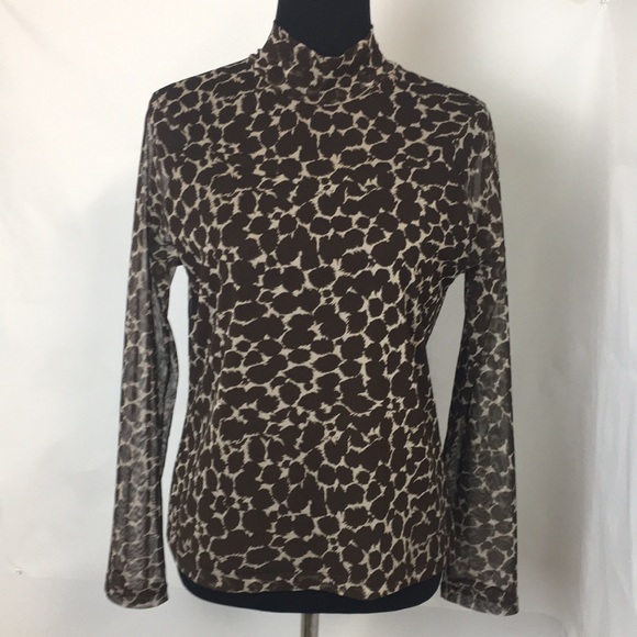 Rafaella high neck top brown and cream - Picture 1 of 4